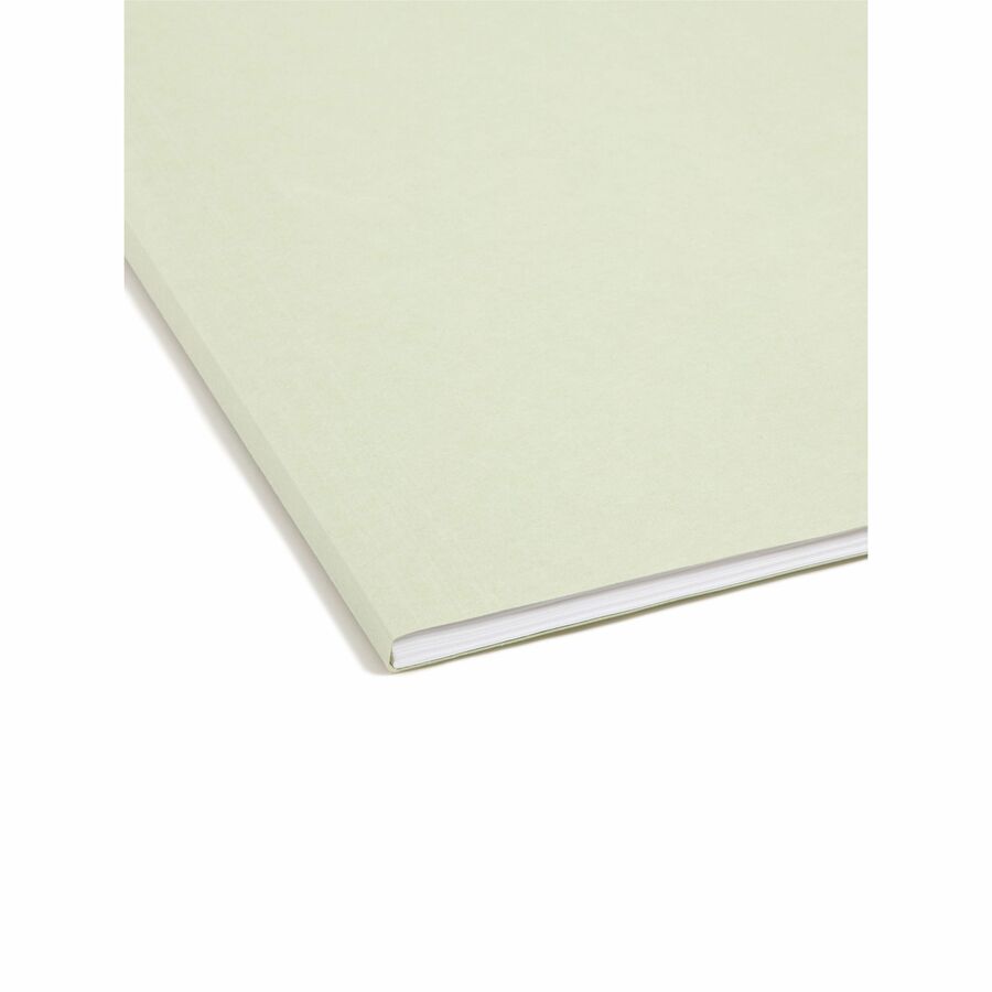Smead FasTab 1/3 Tab Cut Letter Recycled Fastener Folder - 8 1/2" x 11" - 2 Fastener(s) - Top Tab Location - Assorted Position Tab Position - Moss - 10% Recycled - 18 / Box