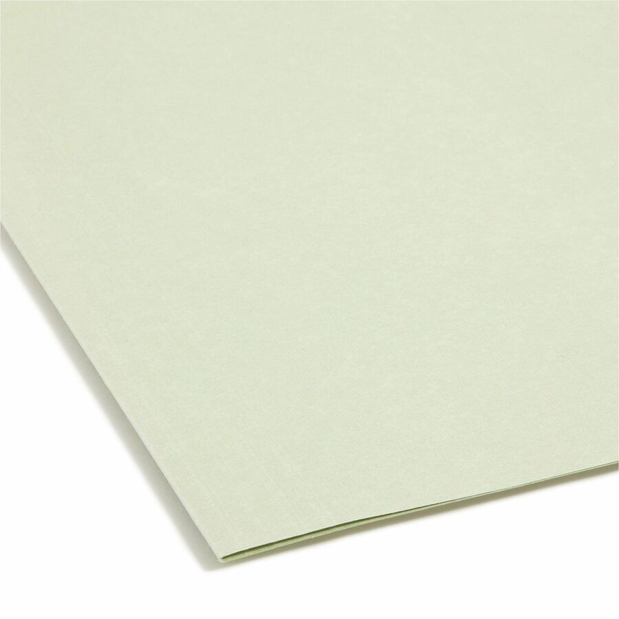 Smead FasTab 1/3 Tab Cut Letter Recycled Fastener Folder - 8 1/2" x 11" - 2 Fastener(s) - Top Tab Location - Assorted Position Tab Position - Moss - 10% Recycled - 18 / Box
