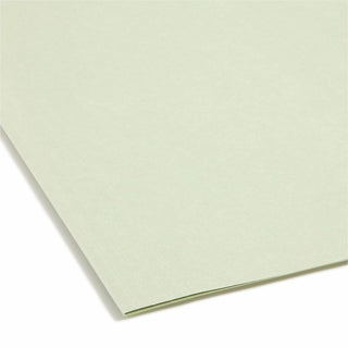 Smead FasTab 1/3 Tab Cut Letter Recycled Fastener Folder - 8 1/2" x 11" - 2 Fastener(s) - Top Tab Location - Assorted Position Tab Position - Moss - 10% Recycled - 18 / Box