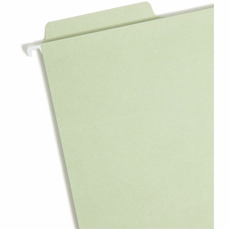 Smead FasTab 1/3 Tab Cut Letter Recycled Fastener Folder - 8 1/2" x 11" - 2 Fastener(s) - Top Tab Location - Assorted Position Tab Position - Moss - 10% Recycled - 18 / Box