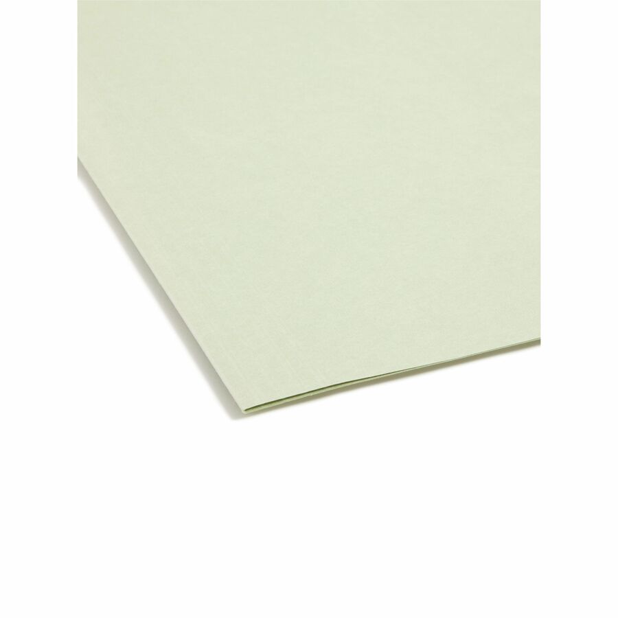 Smead FasTab 1/3 Tab Cut Letter Recycled Fastener Folder - 8 1/2" x 11" - 2 Fastener(s) - Top Tab Location - Assorted Position Tab Position - Moss - 10% Recycled - 18 / Box