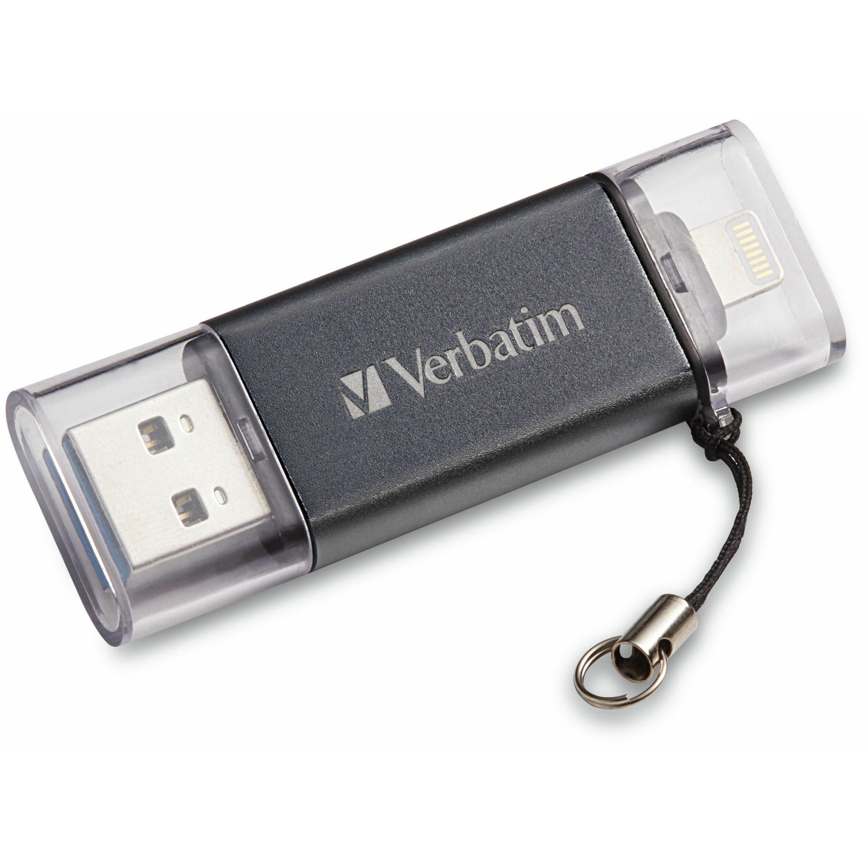 verbatim-16gb-store-n-go-dual-flash-drive-16-gb-usb-32-gen-1-type-a-lightning-graphite-lifetime-warranty-1-each_ver49304 - 1