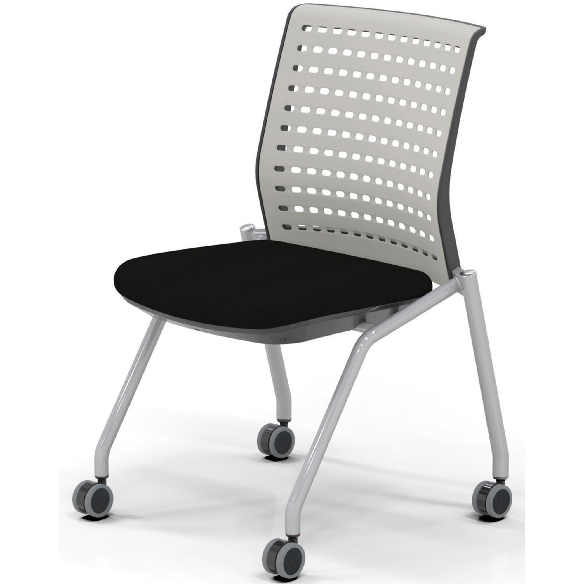 Thesis Training Chair w/Static Back, Max 250 lb, 18" High Black Seat, Gray Back/Base, 2/Carton, Ships in 1-3 Business Days