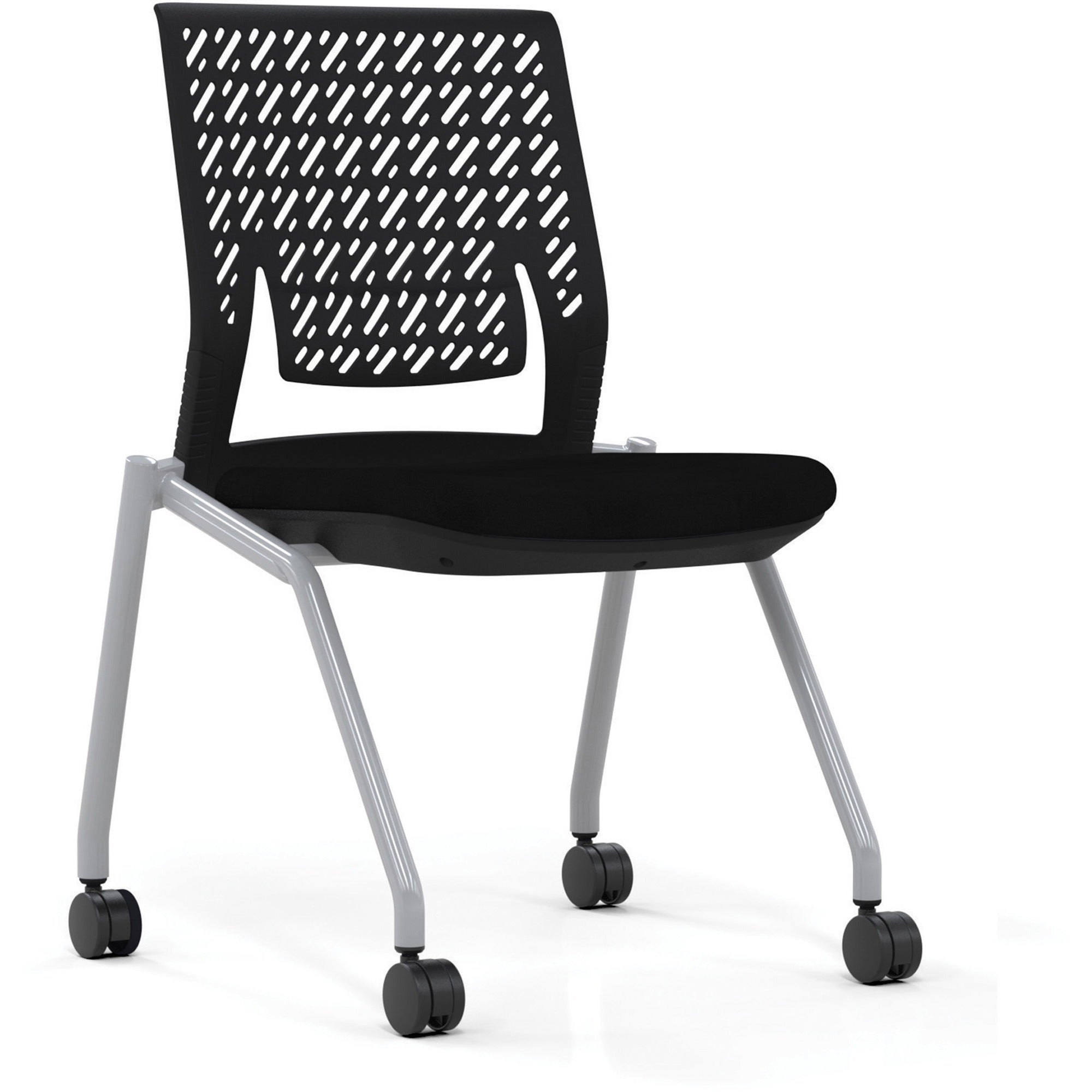 Thesis Training Chair w/Flex Back, Support Up to 250 lb, 18" High Black Seat, Gray Base, 2/Carton, Ships in 1-3 Business Days