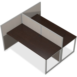 Bush Business Furniture Easy Office 60W 2 Person Straight Desk Open Office - For - Table TopThermofused Laminate (TFL), Mocha Cherry Top x 1" Table Top Thickness - 44.88" Height x 60.04" Width x 60.04" Depth - Assembly Required - Light Gray, Storm Gr - 