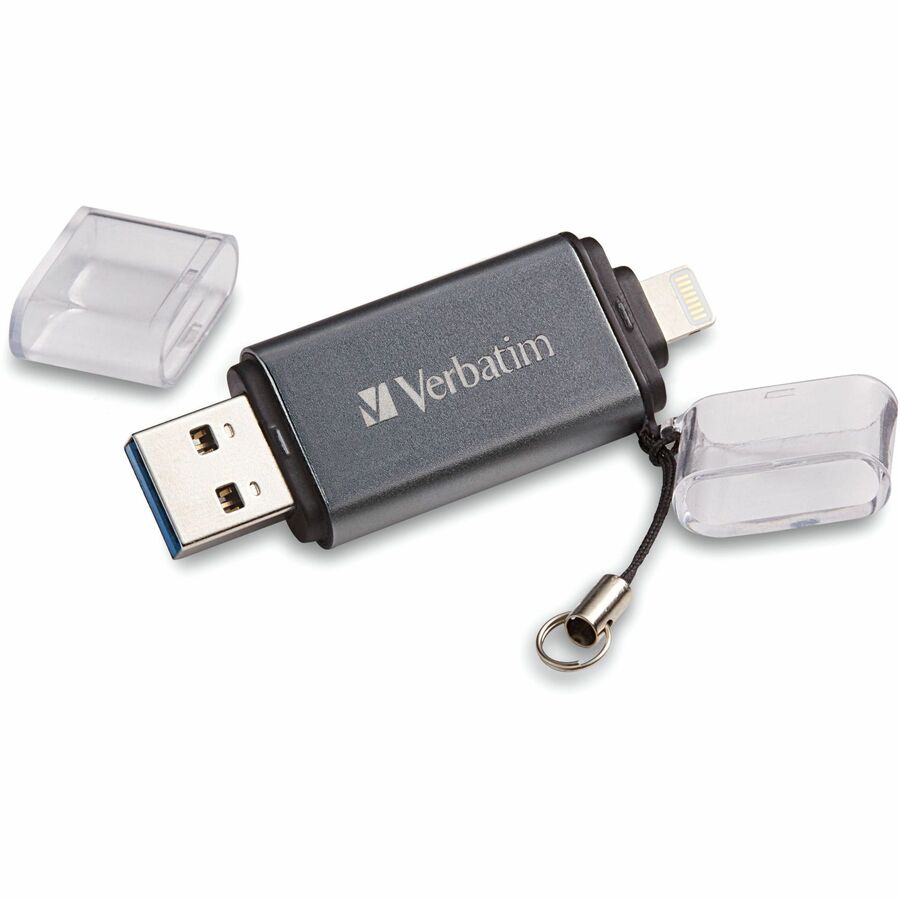 Store 'n' Go Dual USB 3.0 Flash Drive for Apple Lightning Devices, 32 GB, Graphite
