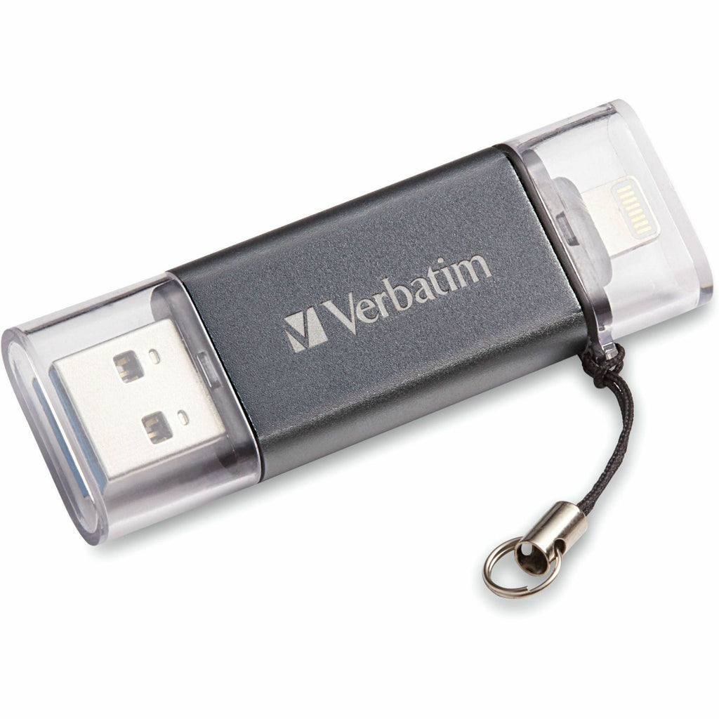 Store 'n' Go Dual USB 3.0 Flash Drive for Apple Lightning Devices, 32 GB, Graphite