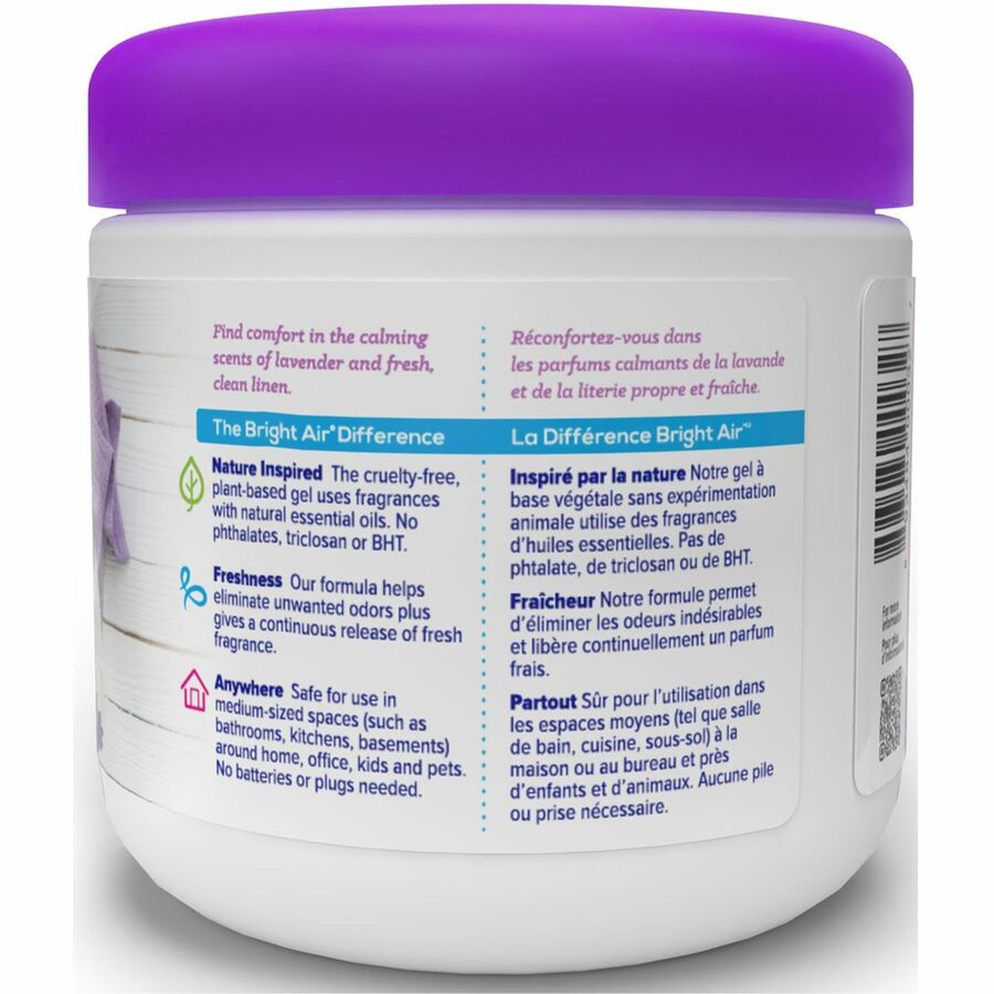 Super Odor Eliminator, Lavender and Fresh Linen, Purple, 14 oz Jar, 6/Carton
