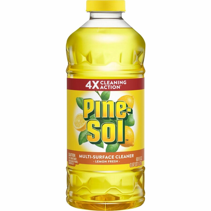 Pine-Sol All Purpose Cleaner - Concentrate - 60 fl oz (1.9 quart) - Lemon Fresh Scent - 6 / Carton - Deodorize, Residue-free, Disinfectant - Yellow