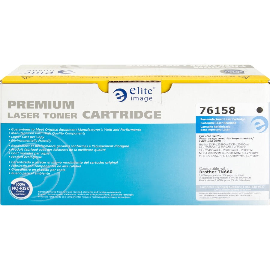 Elite Image Remanufactured Toner Cartridge - Alternative for Brother (TN660) - Laser - 2600 Pages - Black - 1 Each