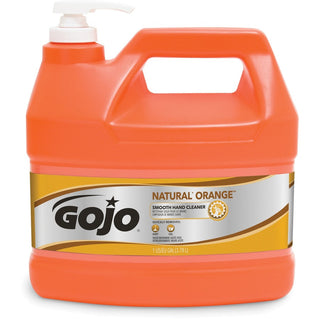 Gojo Natural Orange Smooth Hand Cleaner - Citrus ScentFor - 1 gal (3.8 L) - Pump Bottle Dispenser - Soil Remover, Dirt Remover, Grease Remover - Hand - Orange - 4 / Carton
