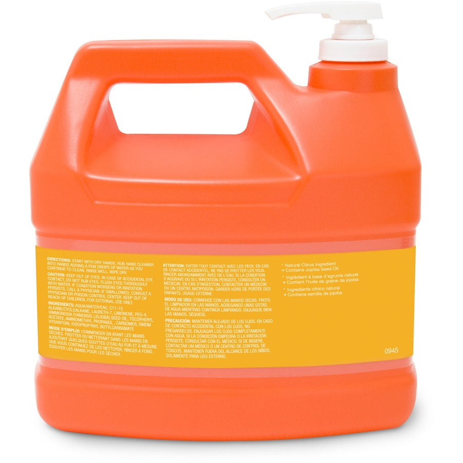 Gojo Natural Orange Smooth Hand Cleaner - Citrus ScentFor - 1 gal (3.8 L) - Pump Bottle Dispenser - Soil Remover, Dirt Remover, Grease Remover - Hand - Orange - 4 / Carton
