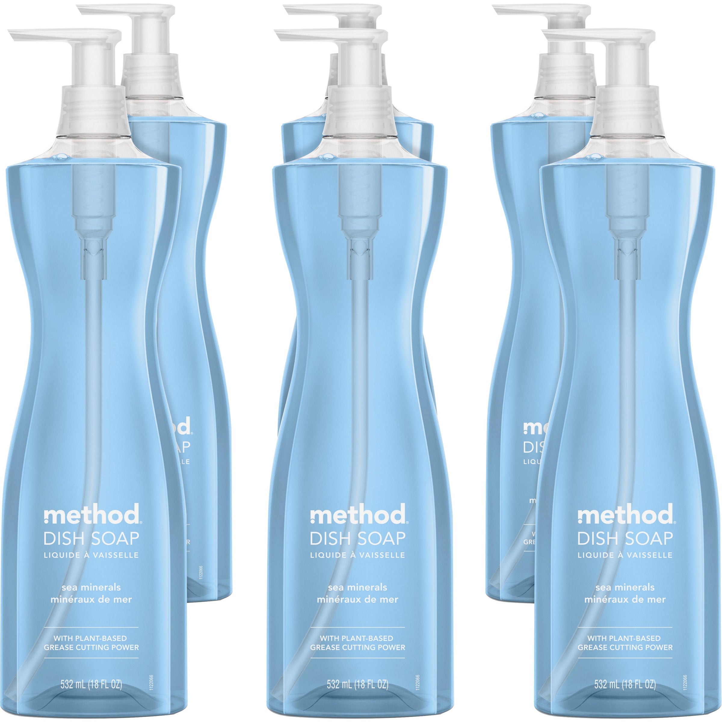 Method Dish Soap - 18 fl oz (0.6 quart) - Sea Mineral Scent - 6 / Carton - Non-toxic, Pleasant Scent, Triclosan-free - Light Blue