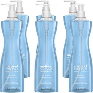 Method Dish Soap - 18 fl oz (0.6 quart) - Sea Mineral Scent - 6 / Carton - Non-toxic, Pleasant Scent, Triclosan-free - Light Blue