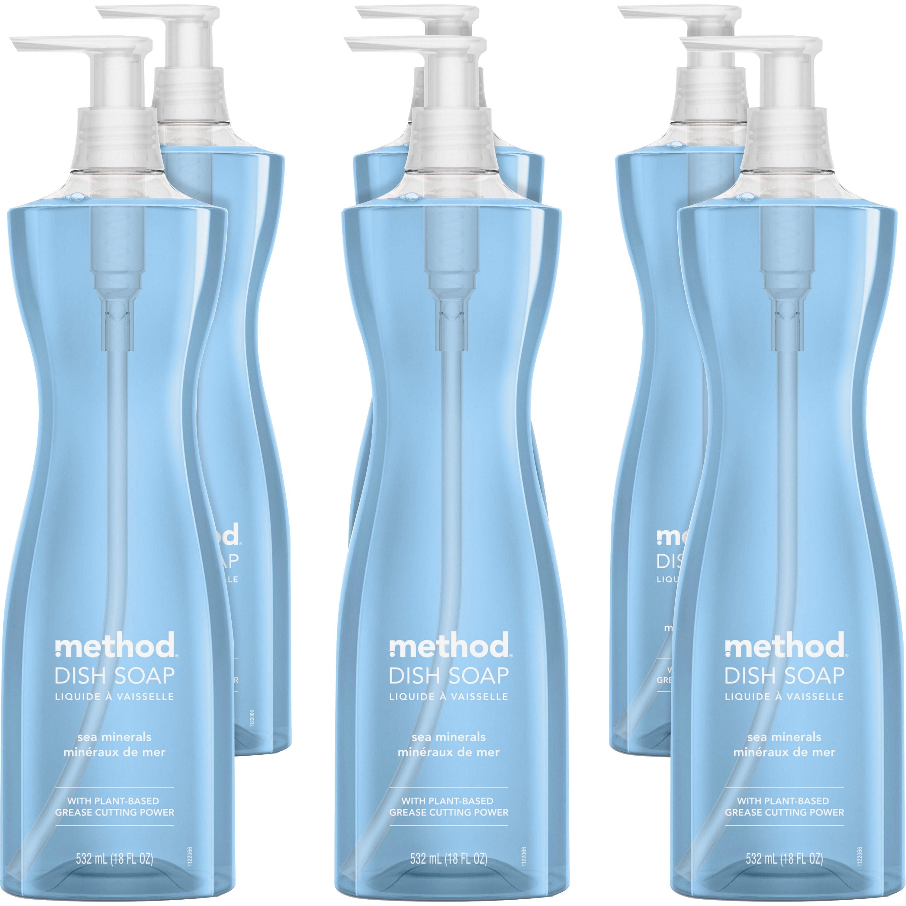 Method Dish Soap - 18 fl oz (0.6 quart) - Sea Mineral Scent - 6 / Carton - Non-toxic, Pleasant Scent, Triclosan-free - Light Blue