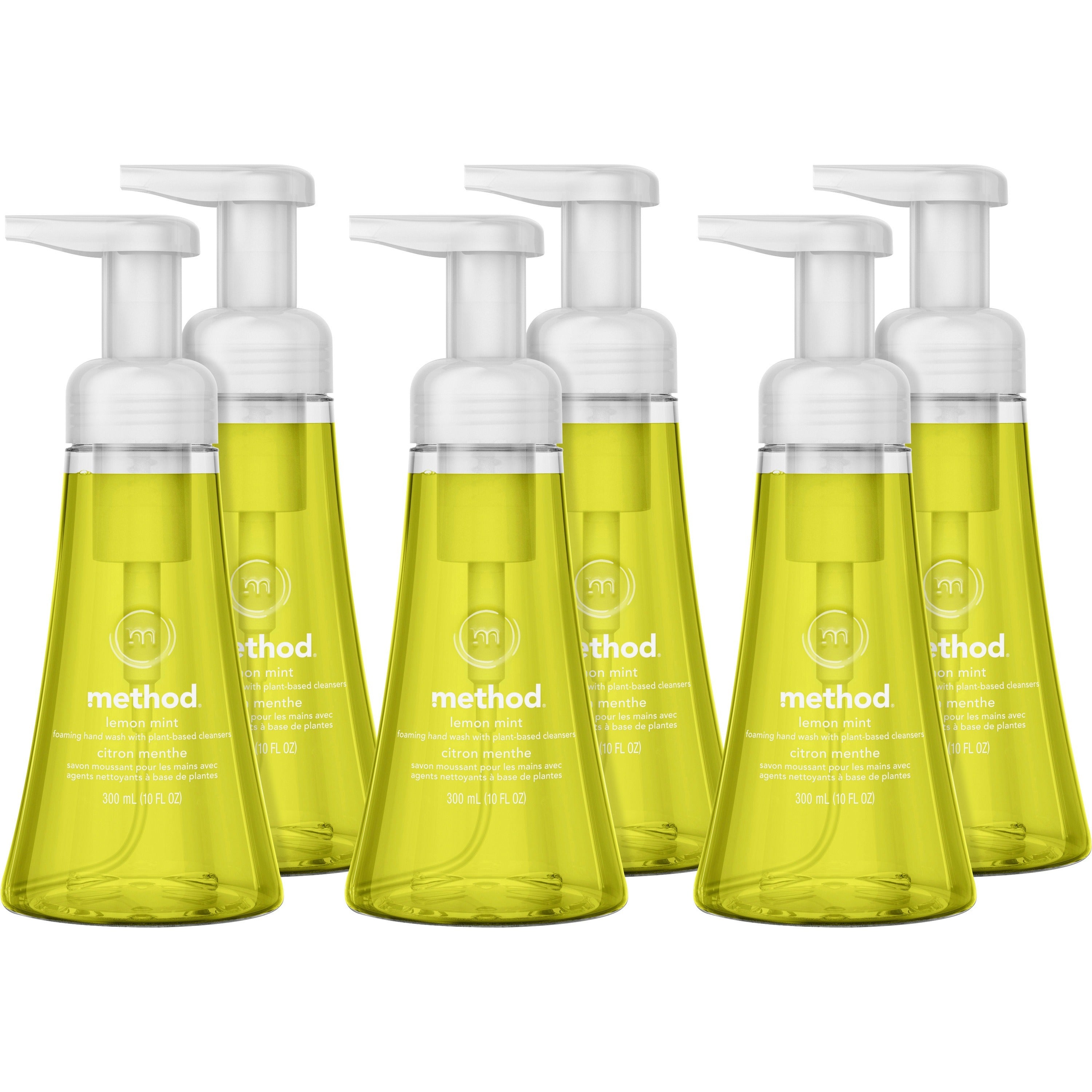 method-foaming-hand-soap-lemon-mint-scentfor-10-fl-oz-2957-ml-pump-bottle-dispenser-hand-lemon-yellow-paraben-free-phthalate-free-triclosan-free-6-carton_mth01162ct - 1