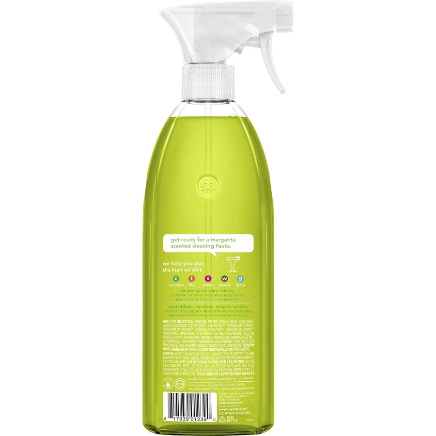 Method All-Purpose Cleaner - 28 fl oz (0.9 quart) - Lime + Seasalt Scent - 8 / Carton - Non-toxic, Triclosan-free - Lime