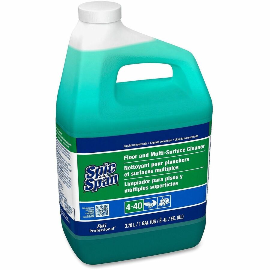 Spic and Span Floor and Multi-Surface Cleaner - Concentrate - 128 fl oz (4 quart) - 3 / Carton - Non-corrosive, Slip Resistant - Green