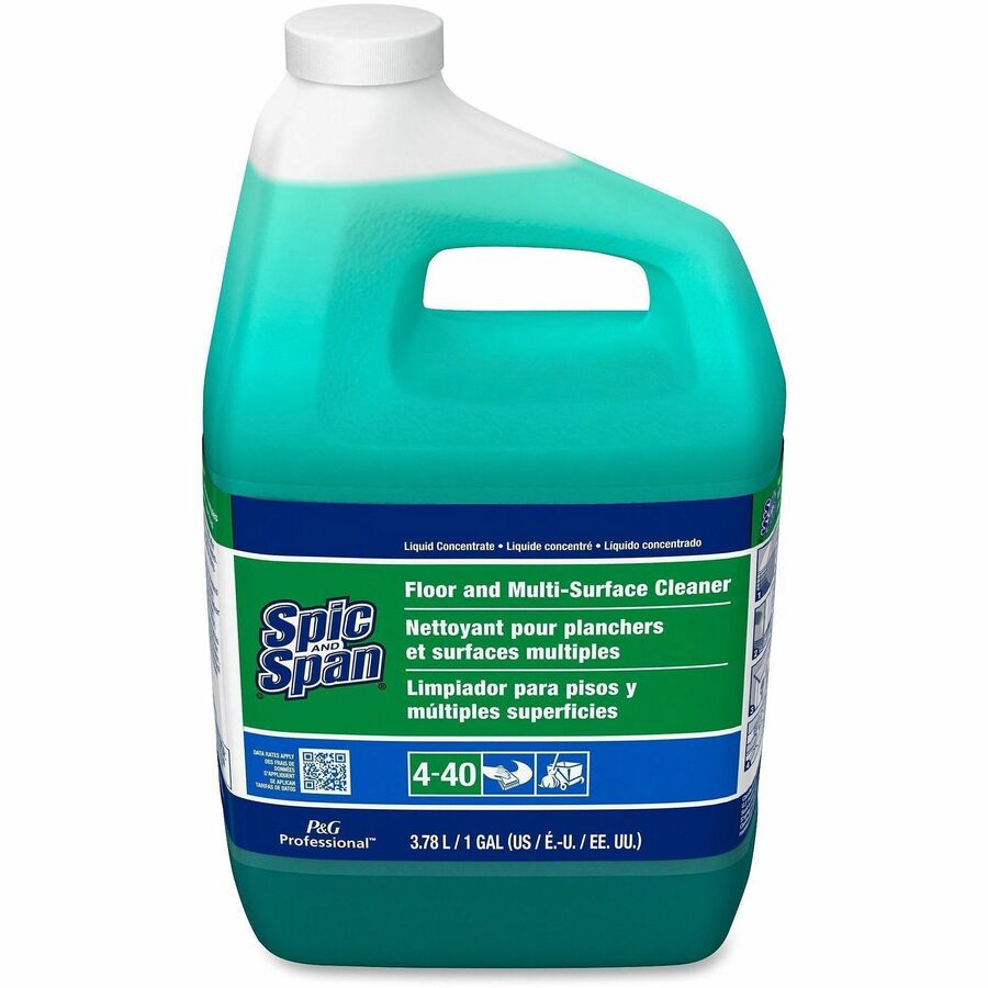 Spic and Span Floor and Multi-Surface Cleaner - Concentrate - 128 fl oz (4 quart) - 3 / Carton - Non-corrosive, Slip Resistant - Green
