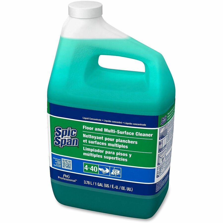 Spic and Span Floor and Multi-Surface Cleaner - Concentrate - 128 fl oz (4 quart) - 3 / Carton - Non-corrosive, Slip Resistant - Green