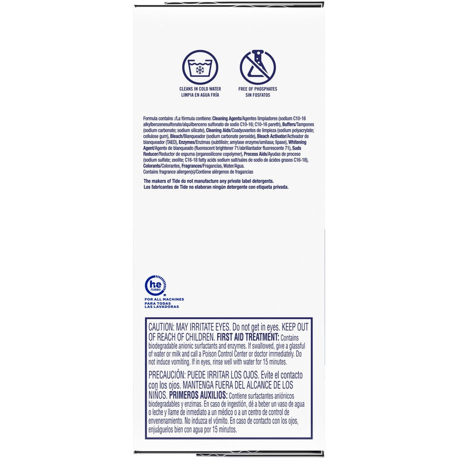 Laundry Detergent with Bleach, Tide Original Scent, Powder, 144 oz Box, 2/Carton