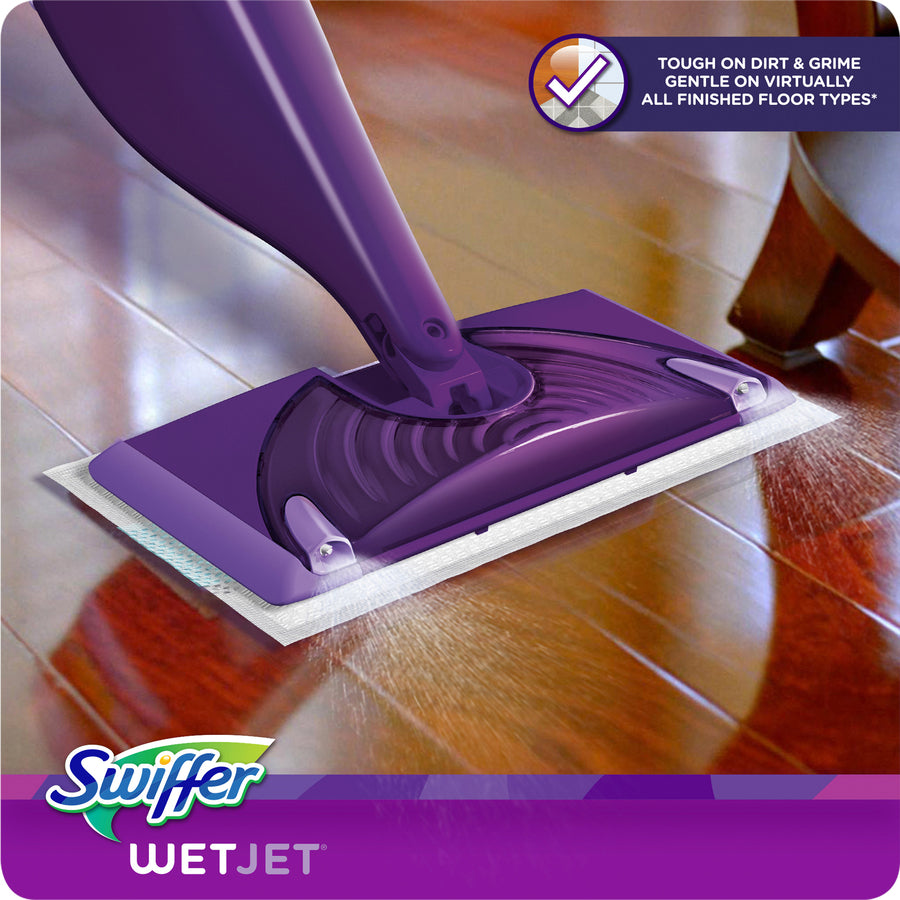 WetJet Mop, 11 x 5 White Cloth Head, 46" Purple/Silver Aluminum/Plastic Handle, 2/Carton