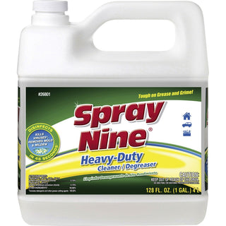 Spray Nine Heavy-Duty Cleaner/Degreaser w/Disinfectant - For Multi Surface - 128 fl oz (4 quart) - 4 / Carton - Disinfectant - Clear