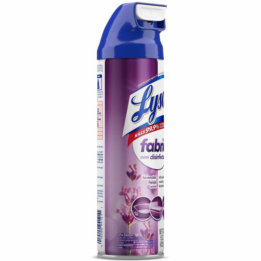 Lysol Fabric Disinfectant Spray - 15 fl oz (0.5 quart) - Lavender Fields Scent - 1 Each - Virucidal, Soft, Deodorize - Clear