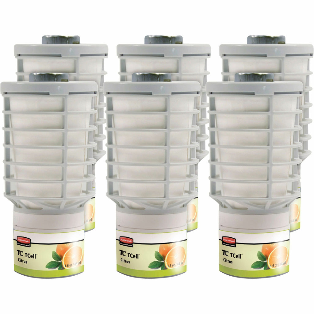 Rubbermaid Commercial TCell Dispenser Fragrance Refill - 6000 ft - Citrus - 60 Day - 6 / Carton - Odor Neutralizer, VOC-free, Recyclable
