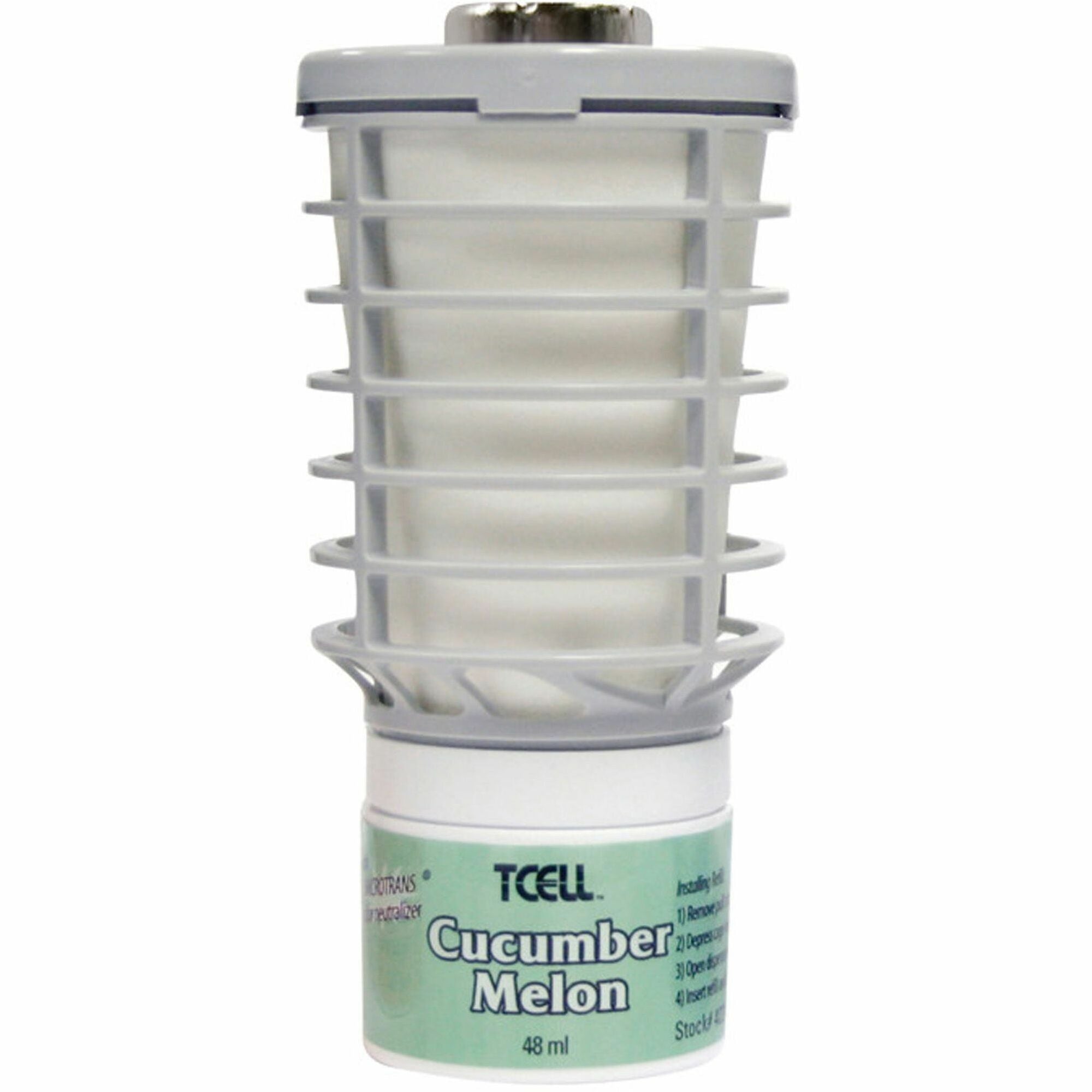 Rubbermaid Commercial TCell Dispenser Fragrance Refill - 6000 ft - Cucumber Melon - 60 Day - 6 / Carton - Odor Neutralizer, VOC-free, Recyclable