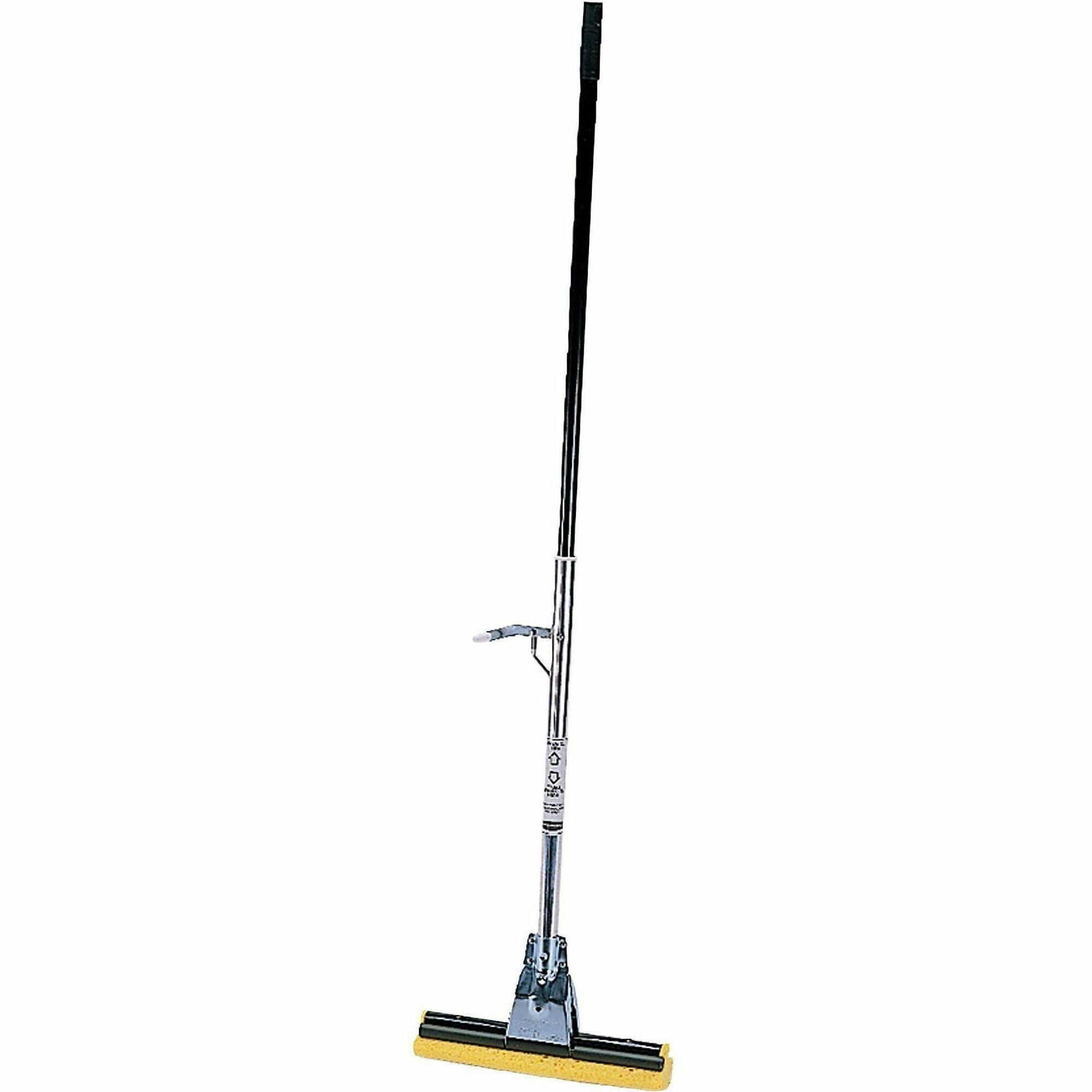Rubbermaid Commercial 12" Head Steel Sponge Mop - 12" Cellulose Head Steel Handle - Refillable - 6 / Carton - Bronze