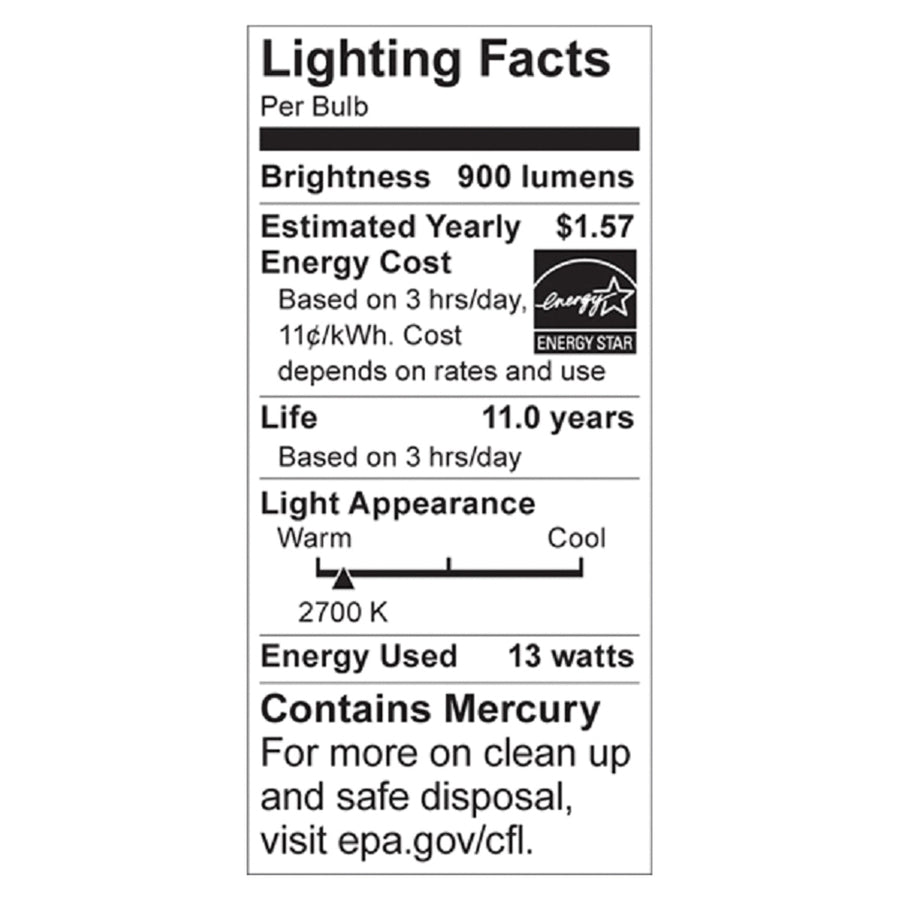 Satco 13-watt Fluorescent T2 Spiral CFL Bulb