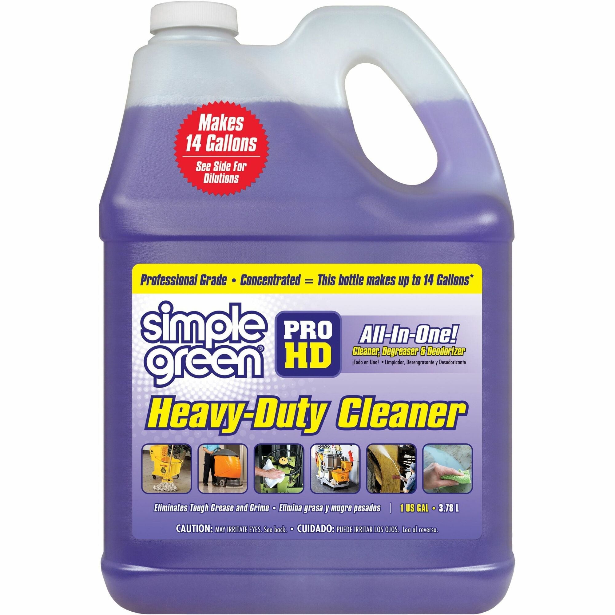 Simple Green Pro HD All-In-One Heavy-Duty Cleaner - Concentrate - 128 fl oz (4 quart) - 4 / Carton - Heavy Duty, Non-corrosive, Deodorize, Fragrance-free, Chlorine-free, Phosphate-free - Clear - 1