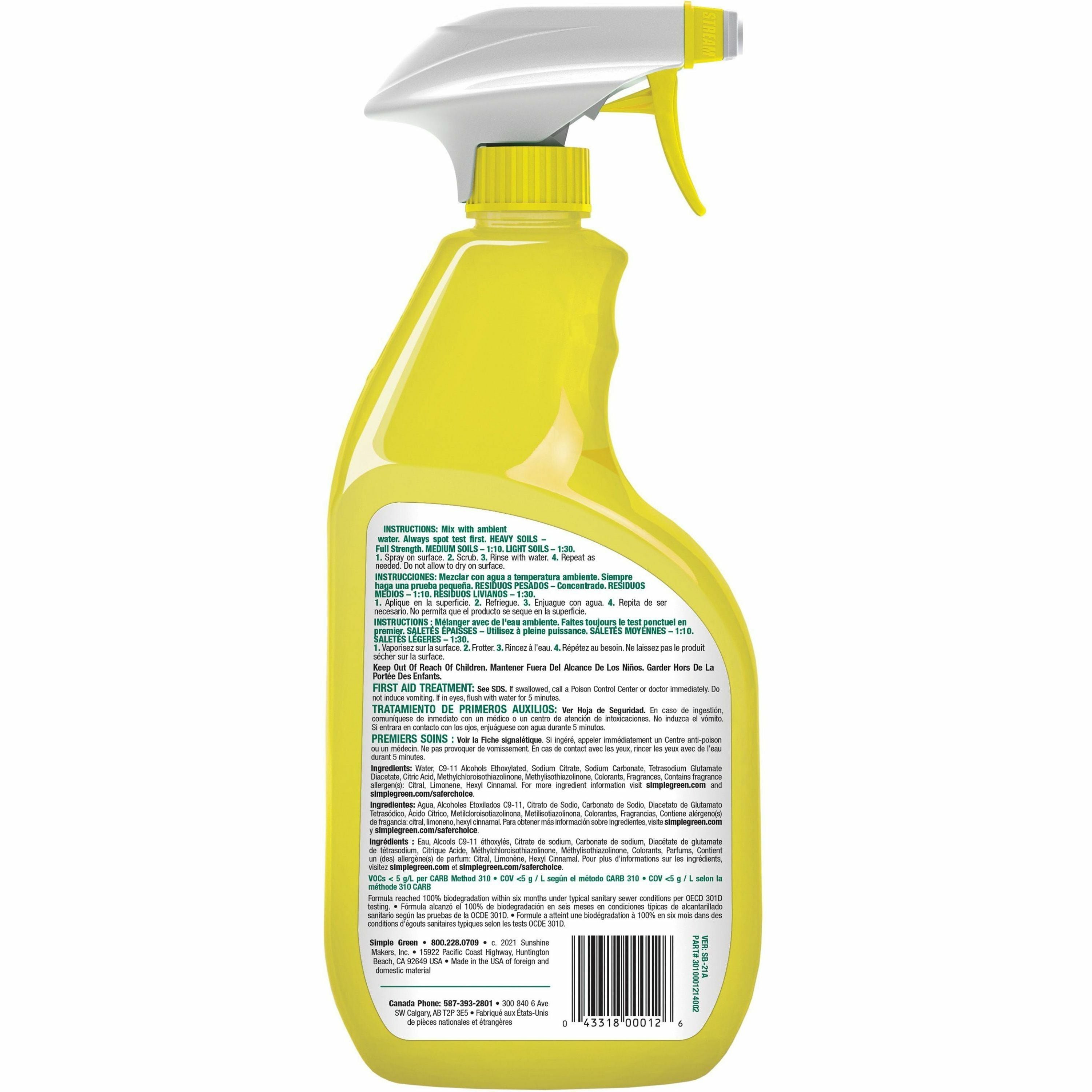 simple-green-industrial-cleaner-degreaser-concentrate-24-fl-oz-08-quart-lemon-scent-12-carton-non-toxic-butyl-free-phosphate-free-non-abrasive-non-corrosive-deodorize-lemon_smp14002ct - 2