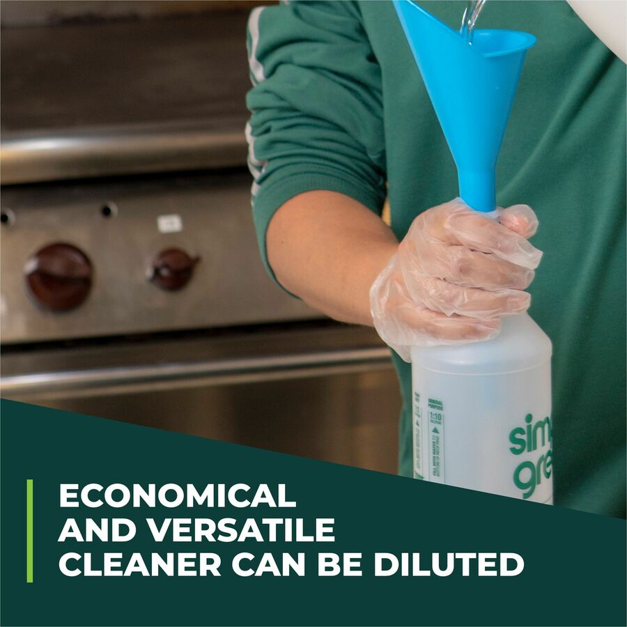 Simple Green Crystal Industrial Cleaner/Degreaser - Concentrate - 128 fl oz (4 quart)Bottle - 6 / Carton - Fragrance-free, Phosphate-free, Non-toxic, Soft, Non-abrasive, Non-flammable, Butyl-free, Unscented, Dye-free - Clear