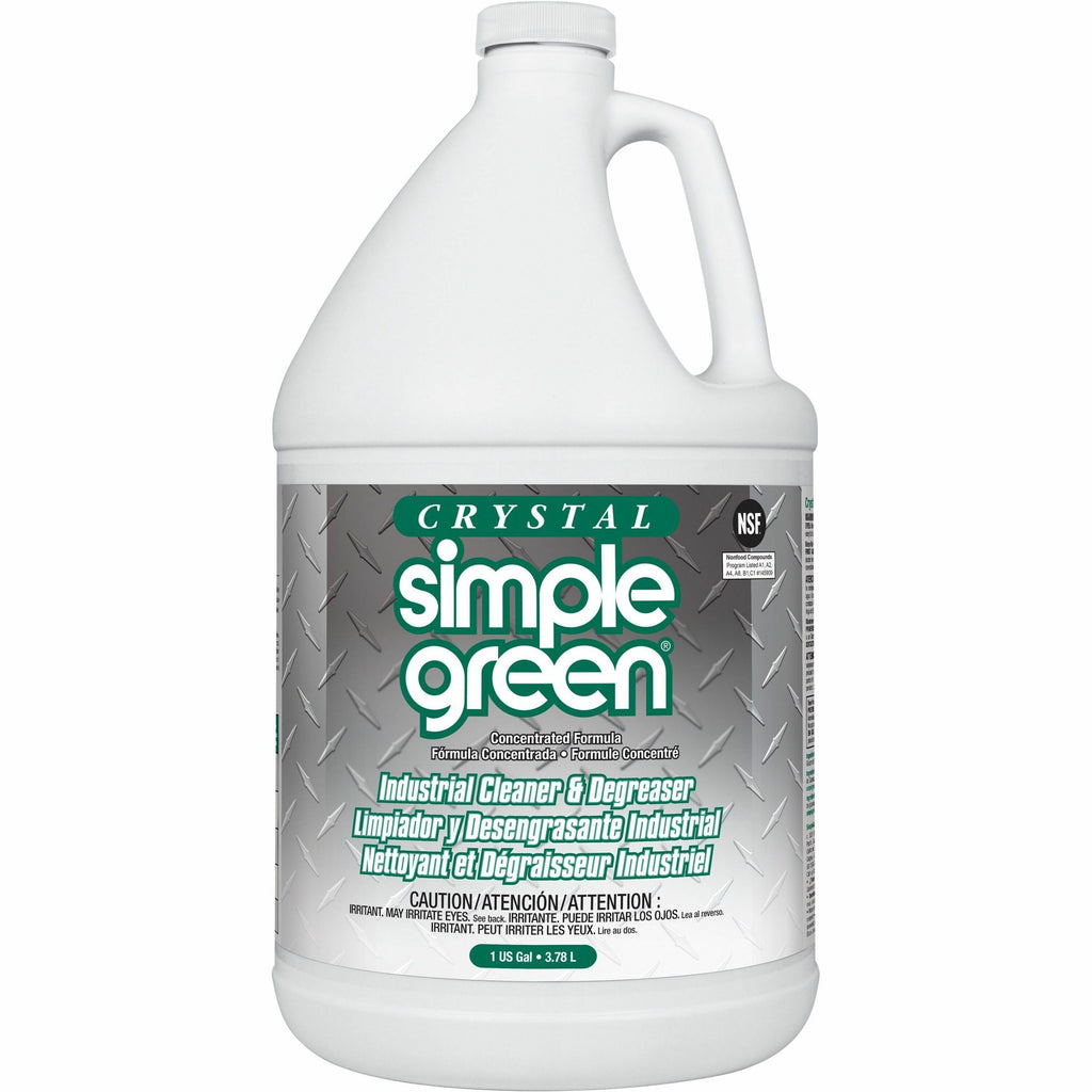 Simple Green Crystal Industrial Cleaner/Degreaser - Concentrate - 128 fl oz (4 quart)Bottle - 6 / Carton - Fragrance-free, Phosphate-free, Non-toxic, Soft, Non-abrasive, Non-flammable, Butyl-free, Unscented, Dye-free - Clear