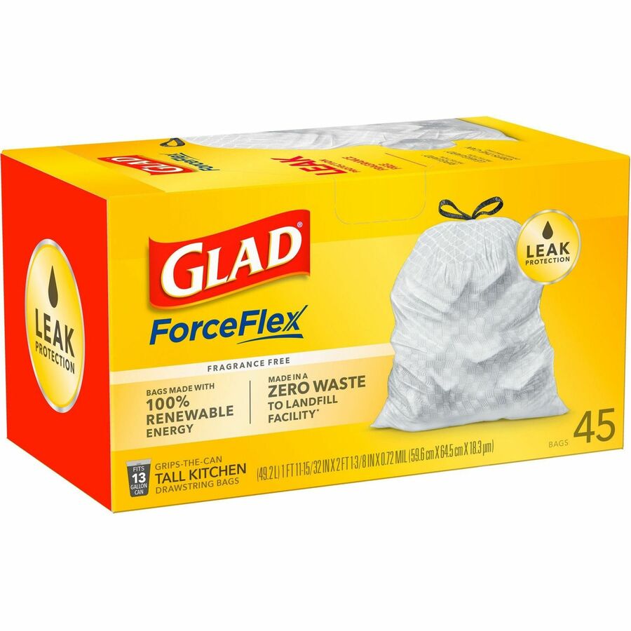 Glad ForceFlex Tall Kitchen Drawstring Trash Bags