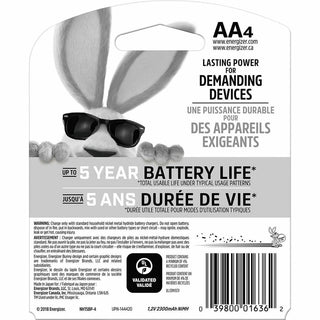 Energizer Recharge Power Plus Rechargeable AA Battery 4-Packs - For Multipurpose - Battery Rechargeable - AA - 2300 mAh - 1.2 V DC - 4 / Carton