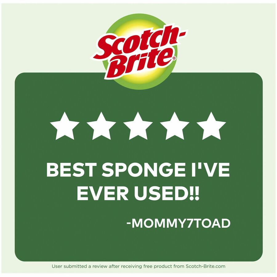 Scotch-Brite Heavy-Duty Scrub Sponges - 2.8" Height x 4.5" Width x 0.6" Depth - 36/Carton - Green, Yellow