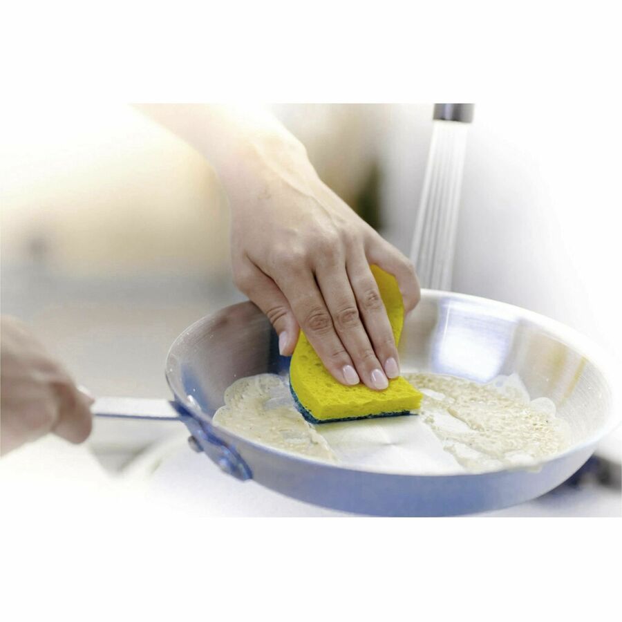 Scotch-Brite Heavy-Duty Scrub Sponges - 2.8" Height x 4.5" Width x 0.6" Depth - 36/Carton - Green, Yellow