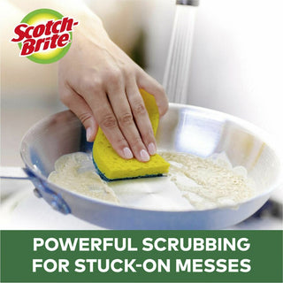 Scotch-Brite Heavy-Duty Scrub Sponges - 2.8" Height x 4.5" Width x 0.6" Depth - 36/Carton - Green, Yellow