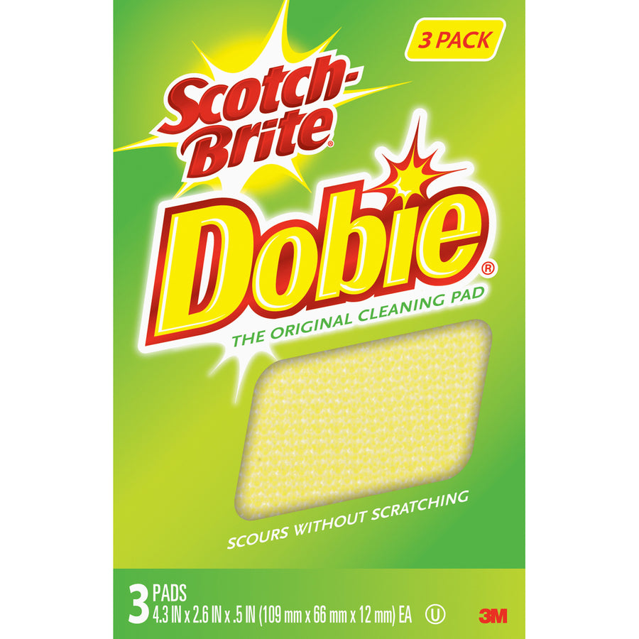 scotch-brite-dobie-all-purpose-cleaning-pads-05-height-x-26-width-x-43-depth-24-carton-polyurethane-yellow_mmm7232fct - 2