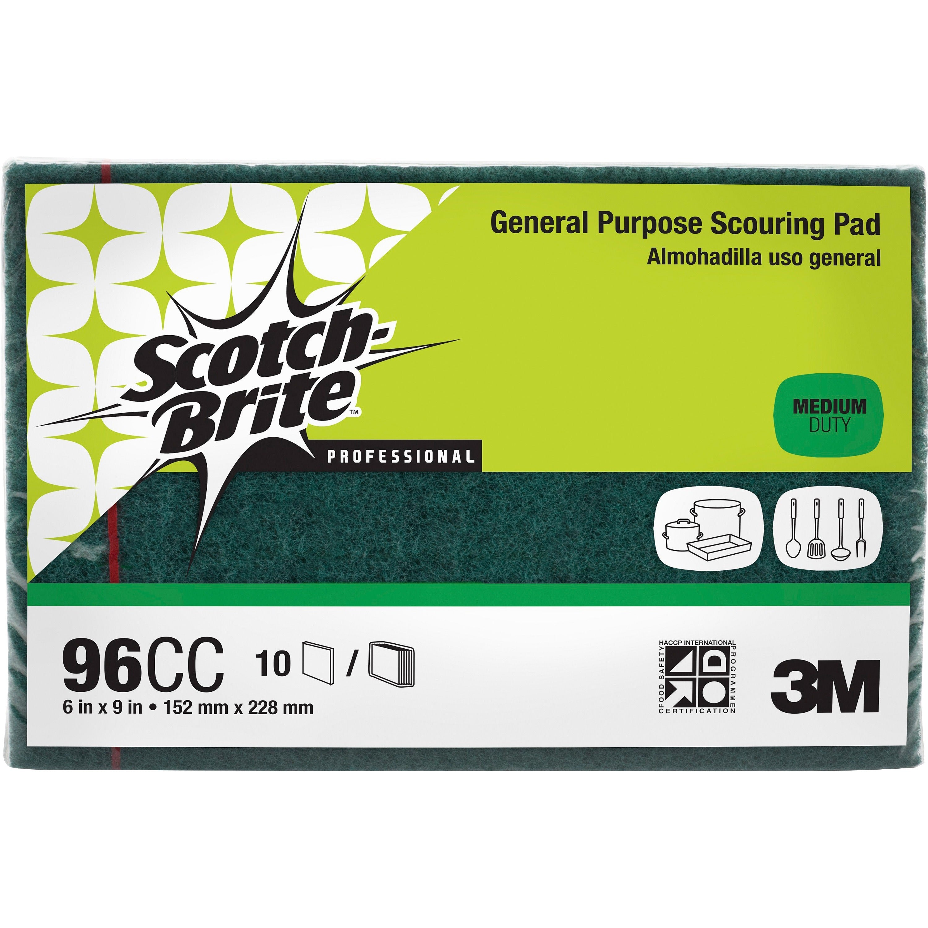 scotch-brite-general-purpose-scouring-pads-6-width-x-9-length-60-carton-synthetic-fiber-green_mmm96ccct - 1