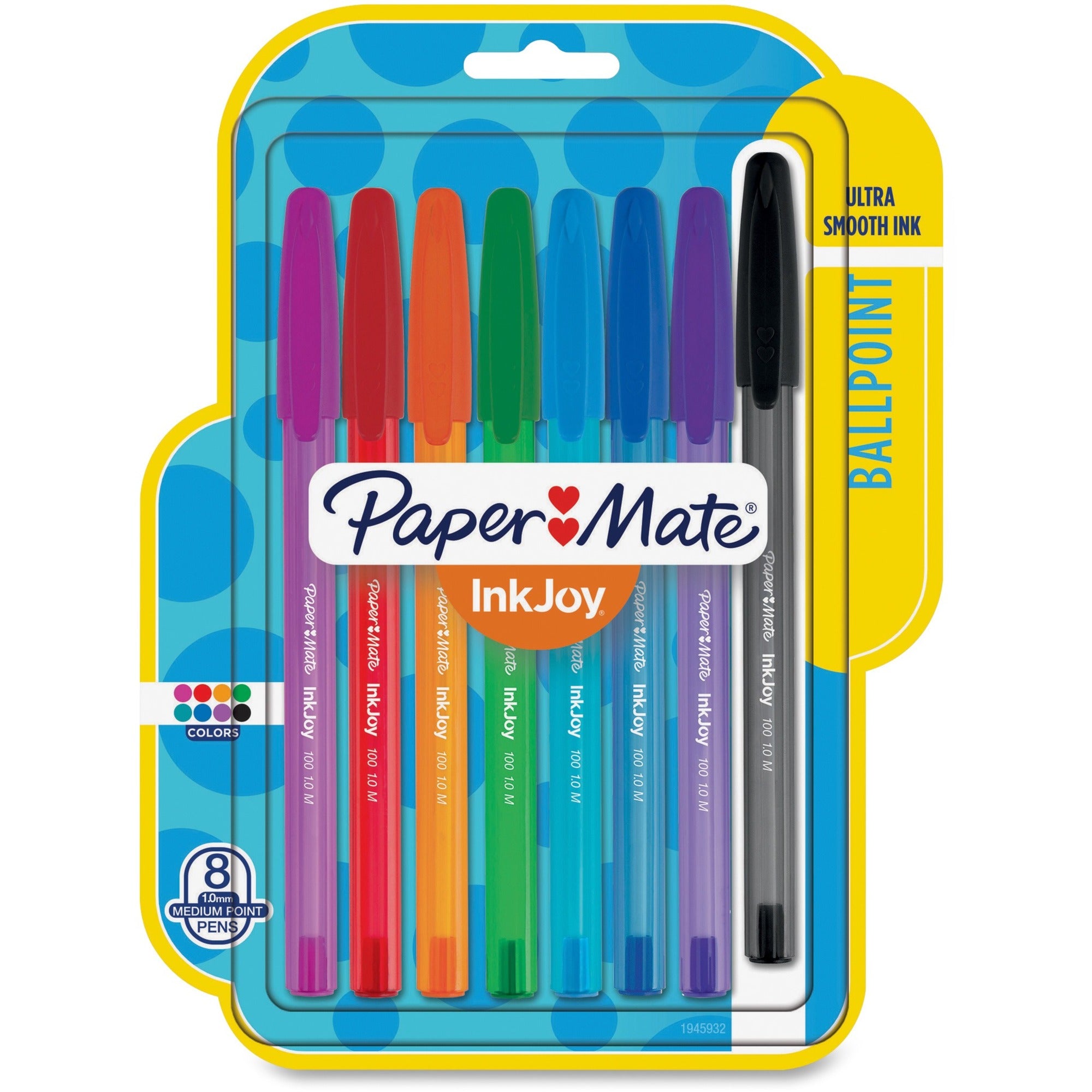 InkJoy 100 Ballpoint Pen, Stick, Medium 1 mm, Eight Assorted Ink and Barrel Colors, 8/Pack