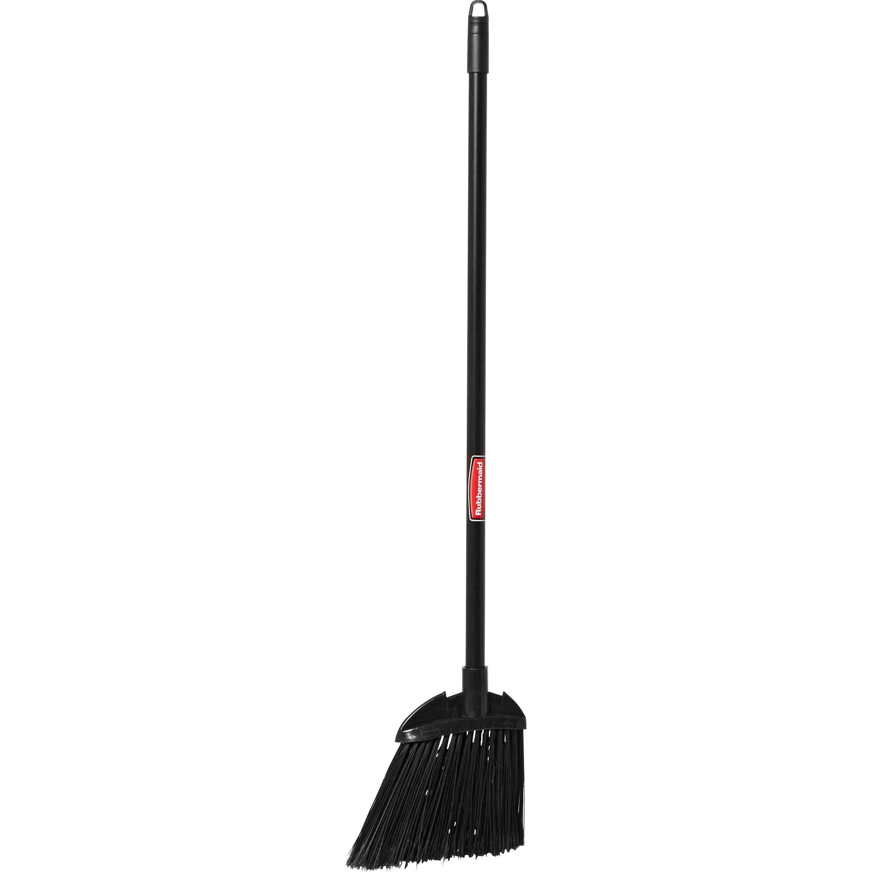Rubbermaid Commercial Lobby Broom - 7.50" Polypropylene Bristle - 28" Handle Length - Black Metal, Metal Handle - 6 / Carton - Black - 1