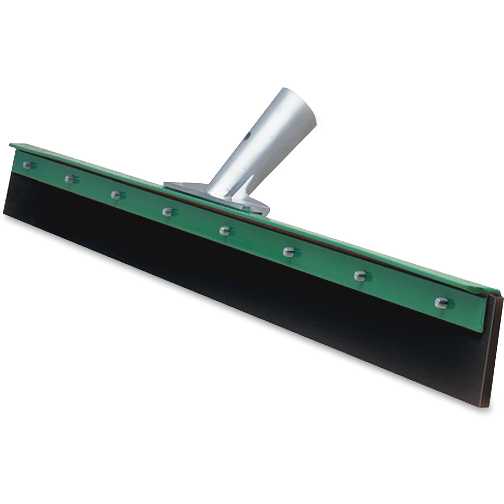 Unger AquaDozer Straight 24" Floor Squeegee - 24" EPDM Rubber Blade - Durable, Long Lasting, Heavy Duty, Sturdy - Green, Black - 6 / Carton