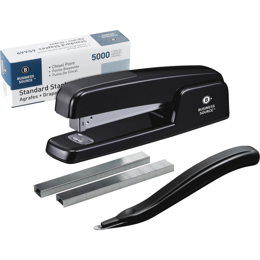 Business Source Standard Stapler Value Pack - 20 Sheets Capacity - 210 Staple Capacity - Full Strip - 1 / Pack - Black