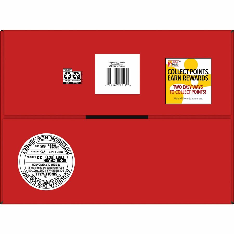 Cheez-It Original Crackers - Low Fat - Cheese - Bag - 1 Serving Pouch - 1.50 oz - 45 / Carton
