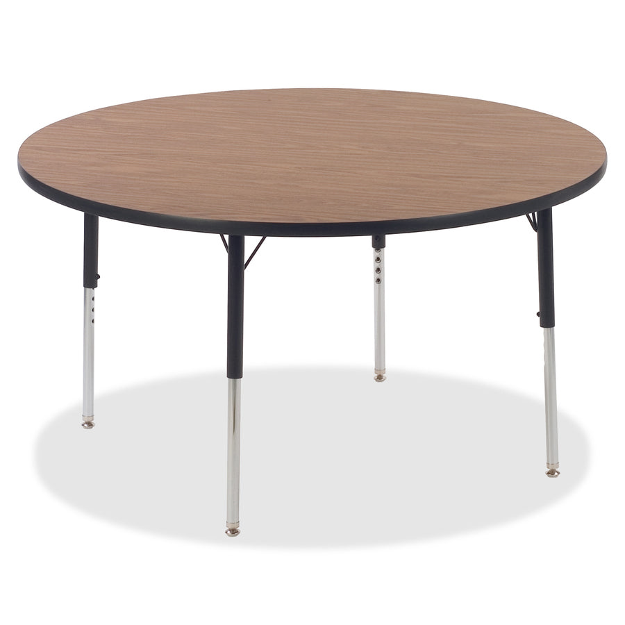 lorell-classroom-activity-tabletop-for-table-tophigh-pressure-laminate-hpl-round-medium-oak-top-x-113-table-top-thickness-x-48-table-top-diameter-assembly-required-1-each_llr99897 - 2