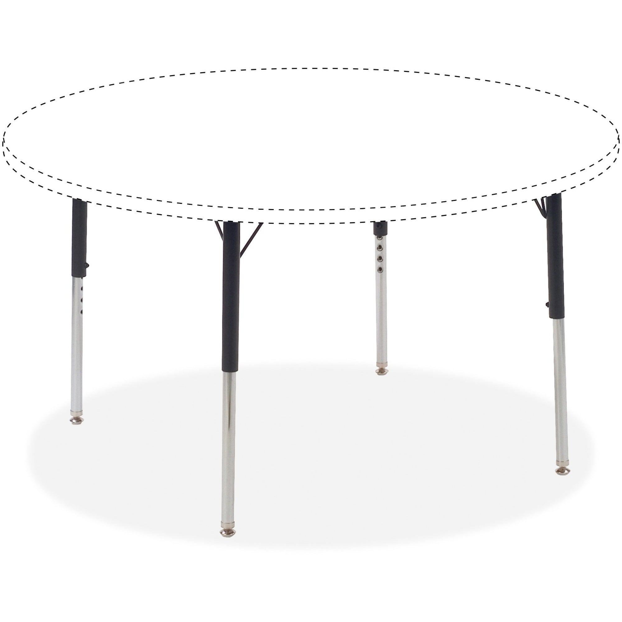 Lorell Activity Table Height-Adjustable Leg Kit - 22" to 30"H - 30" Length x 1.1" Diameter - Black, Chrome